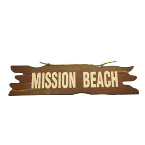 brown mission beach sign