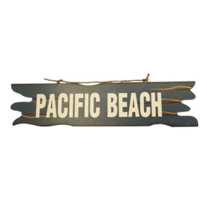 grey pacific beach sign