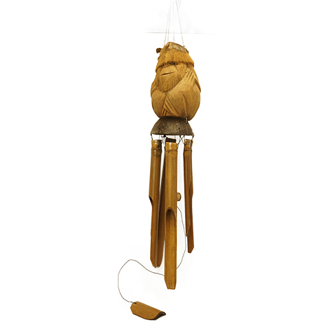 monkey/ape bamboo wind chime with lower and upper string