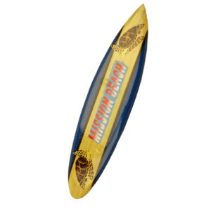 surfboard wall art mission beach with turtles