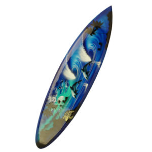 surfboard wall art. dolphins surfing